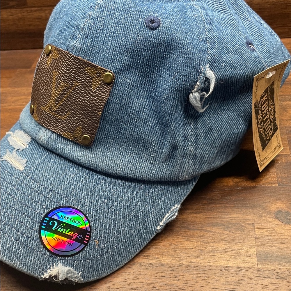 KBETHOS Vintage Blue Distressed Denim Hat - Picture 4 of 11